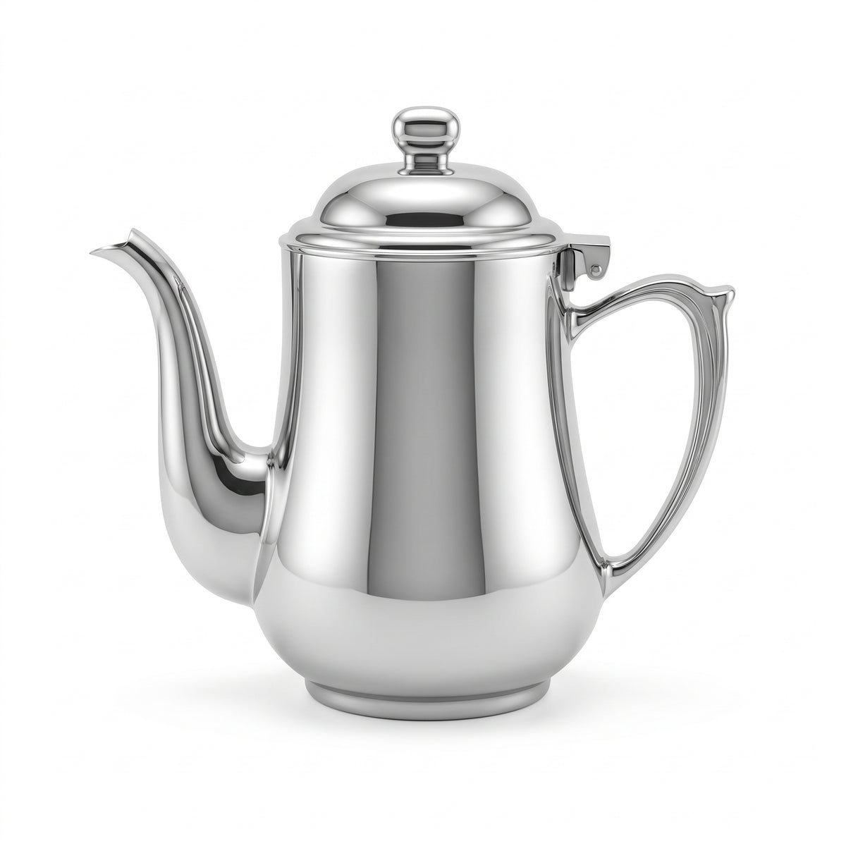 Ovalite Goose-Neck Coffee Pot — 304 stainless steel, mirror polished, W148 × 135 mm, 0.4 L