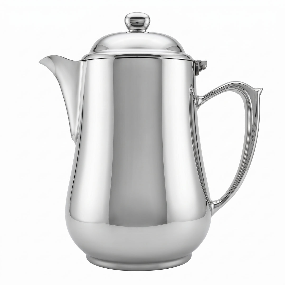 Ovalite Coffee Pot (Short Spout) — 304 stainless steel, mirror polished, W208 × 224 mm, 1.7 L