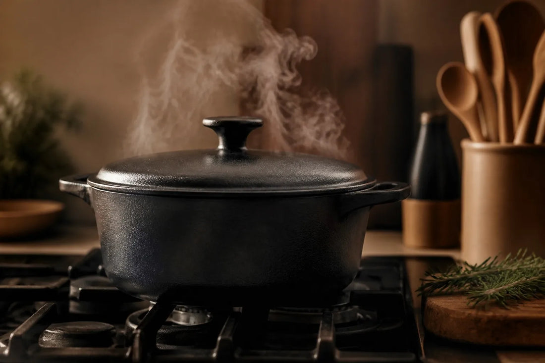 Wudengberg cast iron pot on stovetop