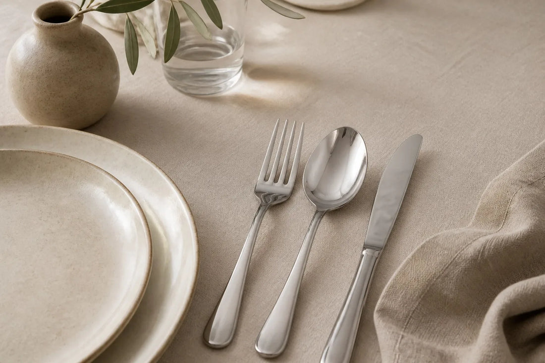 Elegant Wudengberg flatware set on linen table setting