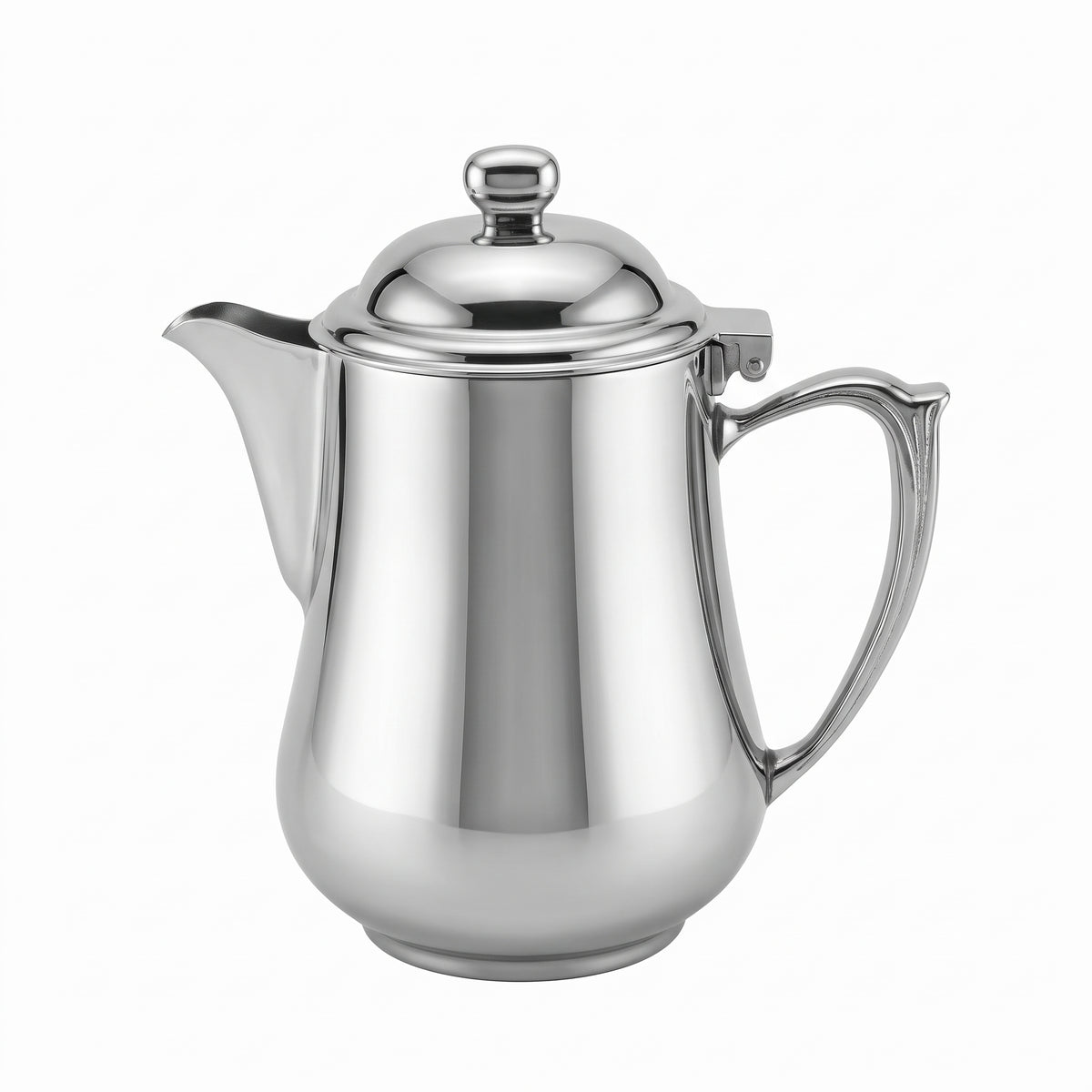 Ovalite Coffee Pot (Short Spout) — 304 stainless steel, mirror polished, W129 × 135 mm, 0.4 L