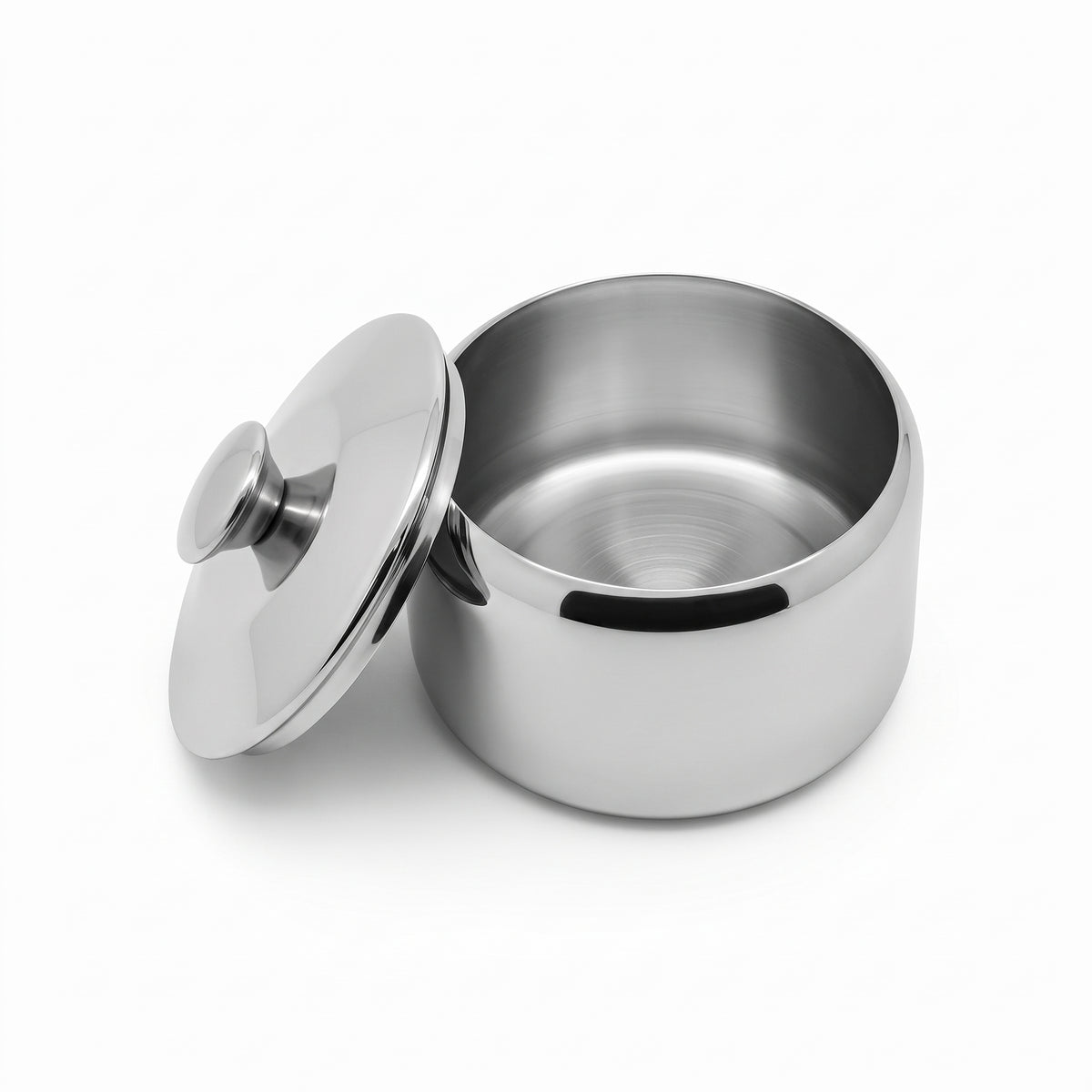 Si-Lite Sugar Bowl with Cover — 304 stainless steel, mirror polished, W87 × 69 mm, 0.23 L
