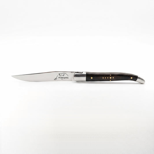 Wudengberg steak knife with black ebony wooden handle, 23 cm