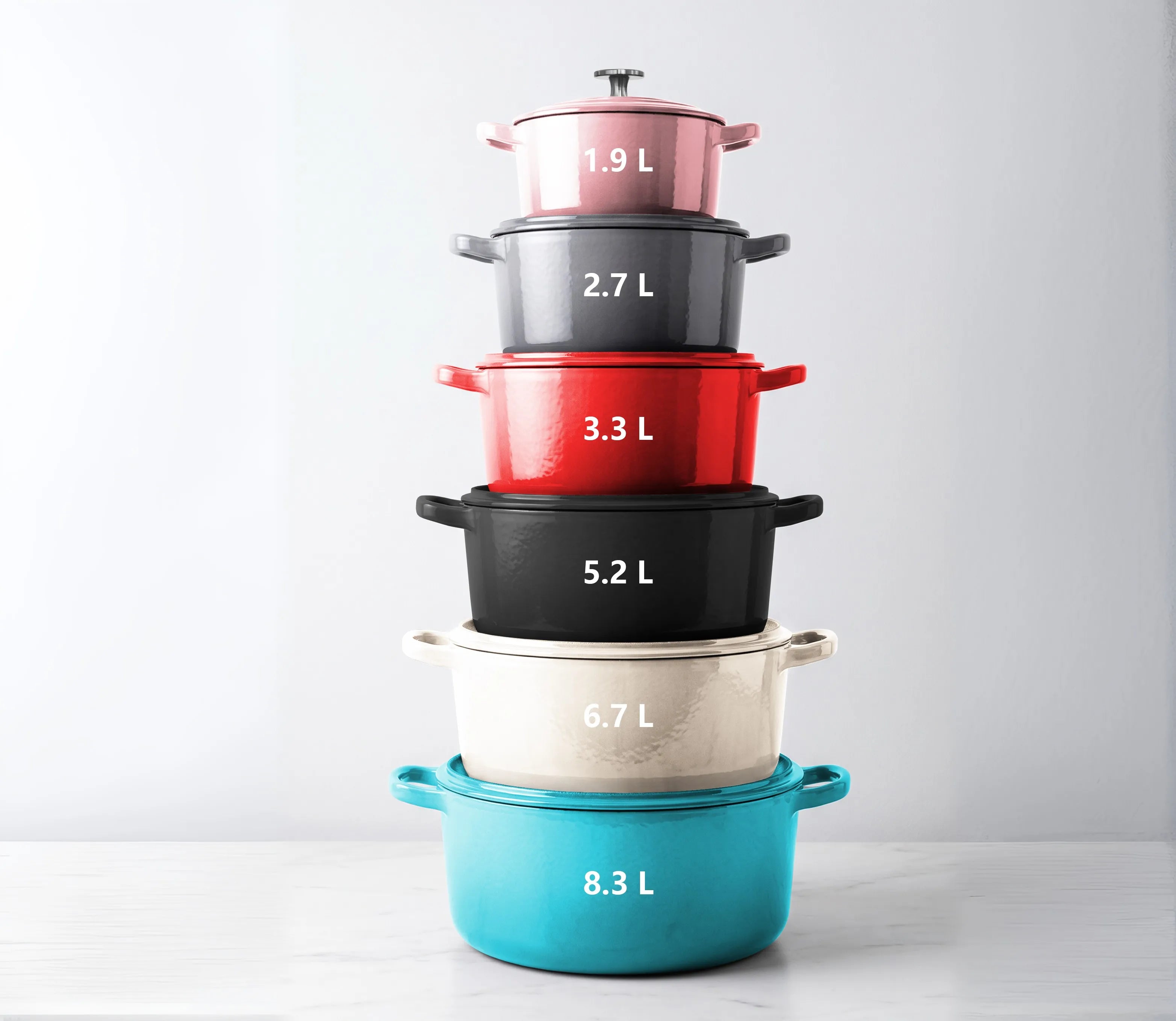 Enameled cast iron cookware