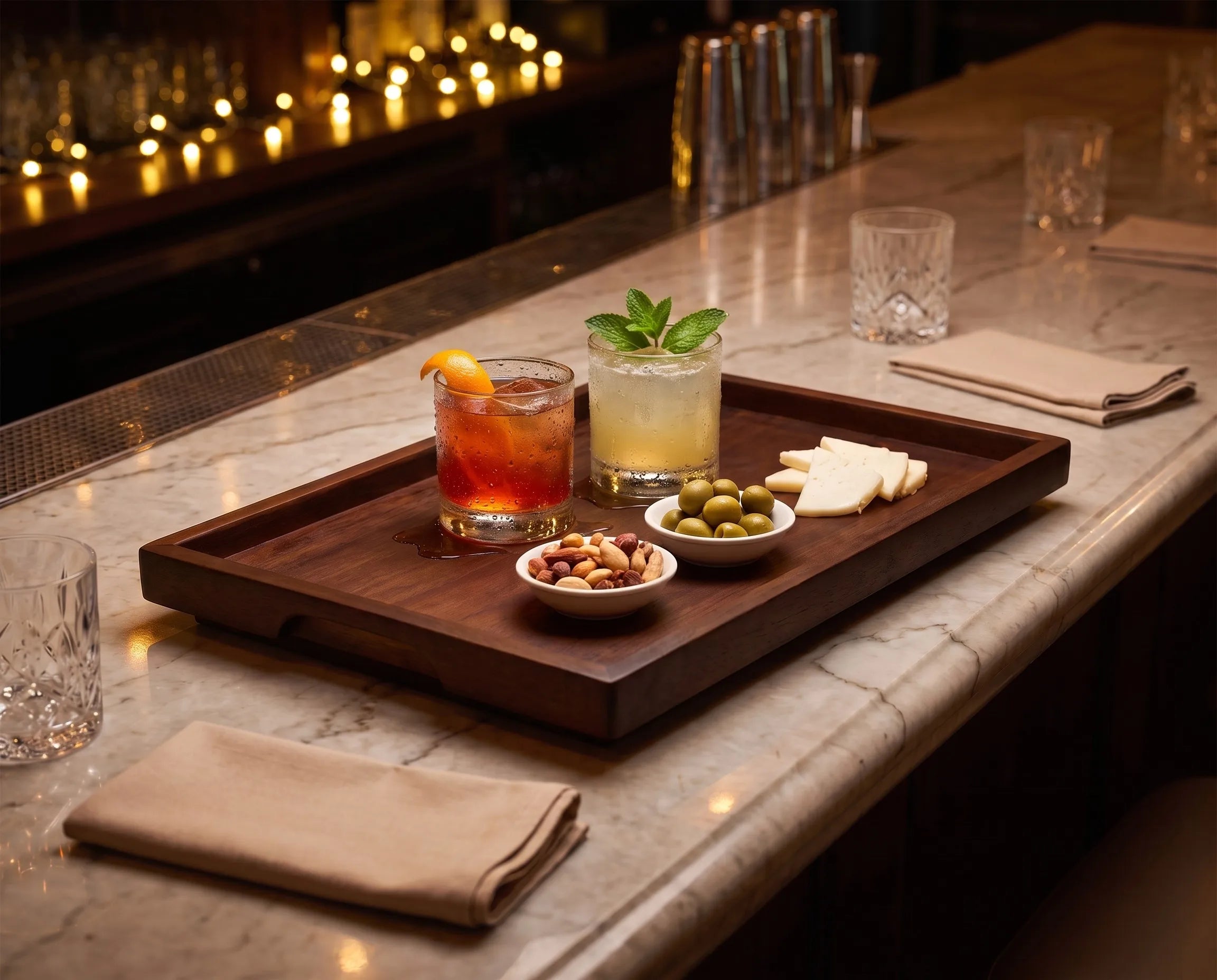 Hospitality glassware and bar service